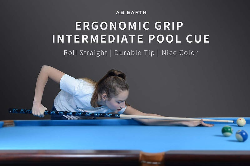 AB Earth 58" Pool Cue/Pool Stick Ergonomic Design Hardwood Canadian Maple 13mm Tip 18-21oz Billiard Cue B1SN, Blue 21oz - Image 2
